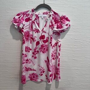 Sugarlips Pink and White Floral Top size XS
